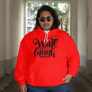 Wine a Little, Laugh a Lot Hoodie – Cozy Unisex Style Soft Cotton