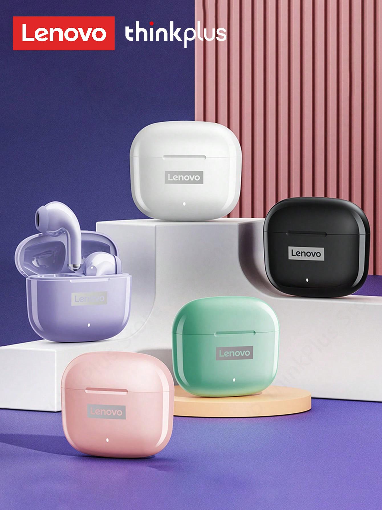 Lenovo LP40 Pro In-Ear Wireless Headphones with Bluetooth 5.1, Master-Slave Switching, High-Resolution Audio, Noise-Free Clarity, Comfortable Fit, Electronic Headset Earbuds for Music & Phone Calls