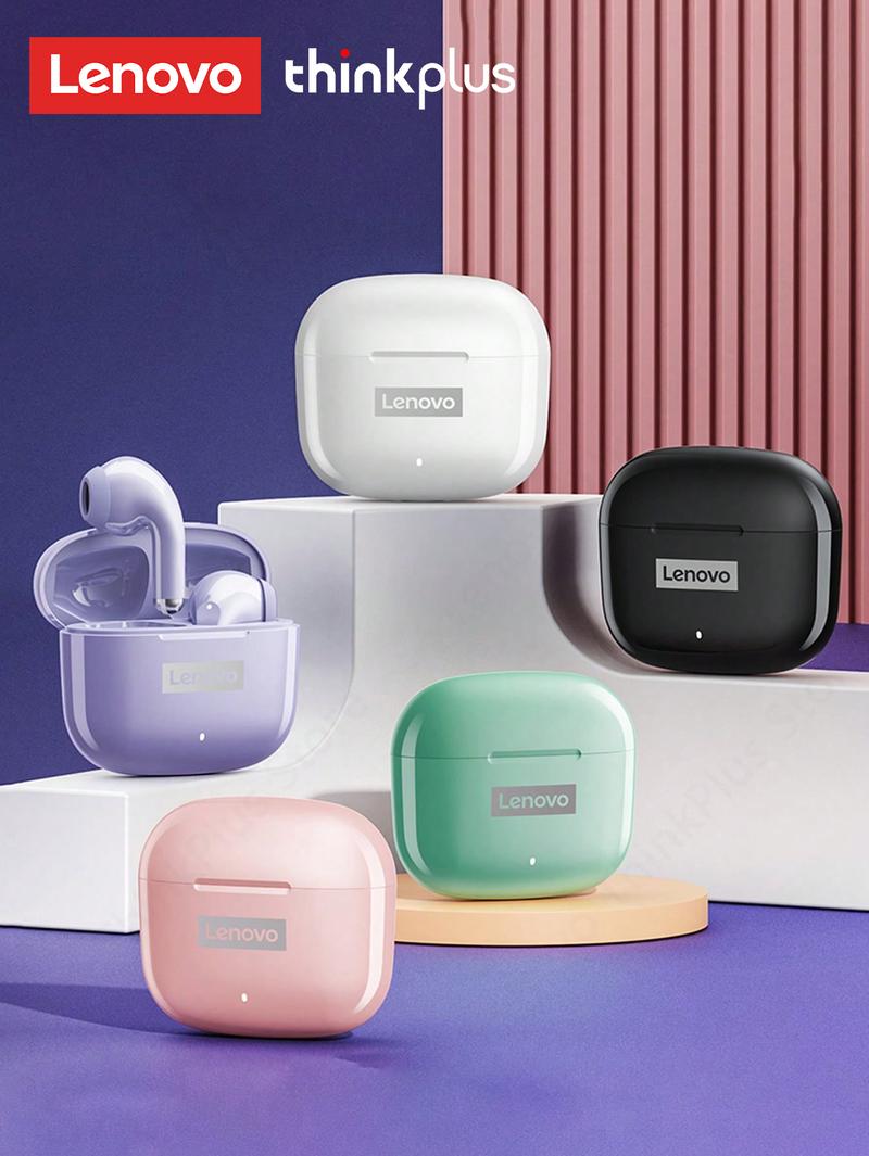 Lenovo LP40 Pro In-Ear Wireless Headphones with Bluetooth 5.1, Master-Slave Switching, High-Resolution Audio, Noise-Free Clarity, Comfortable Fit, Electronic Headset Earbuds for Music & Phone Calls