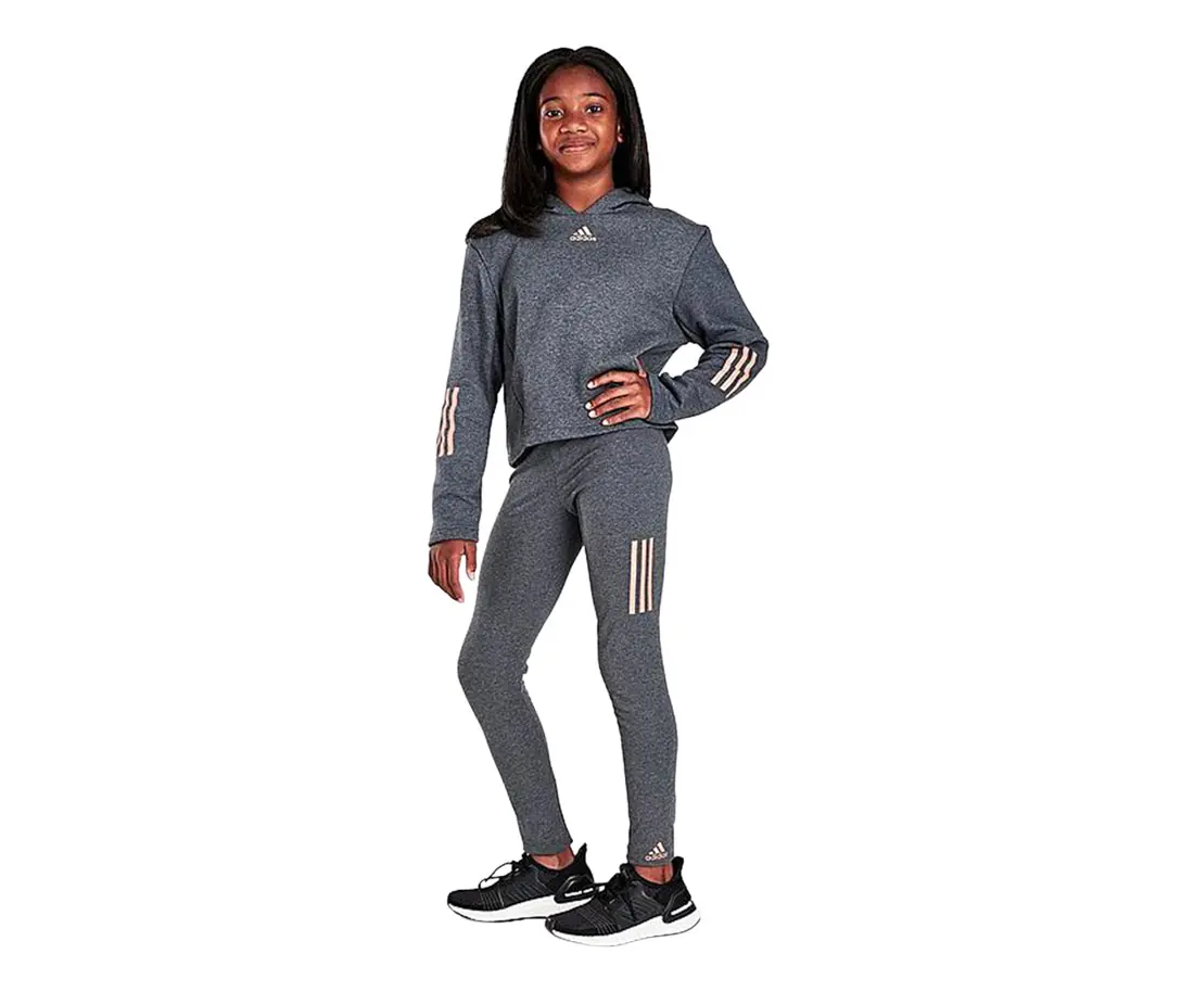 Adidas G Crop Hood Legging 2Pc Set Girls Clothing Set