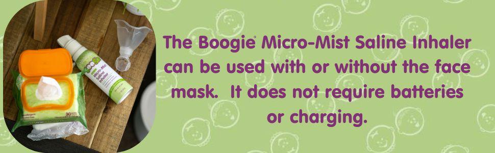 Boogie Micro-Mist Saline Inhaler Kit for Babies & Kids – 1.7 oz Drug-Free Saline Mist, Gentle Moisturizing Comfort for Sensitive Noses