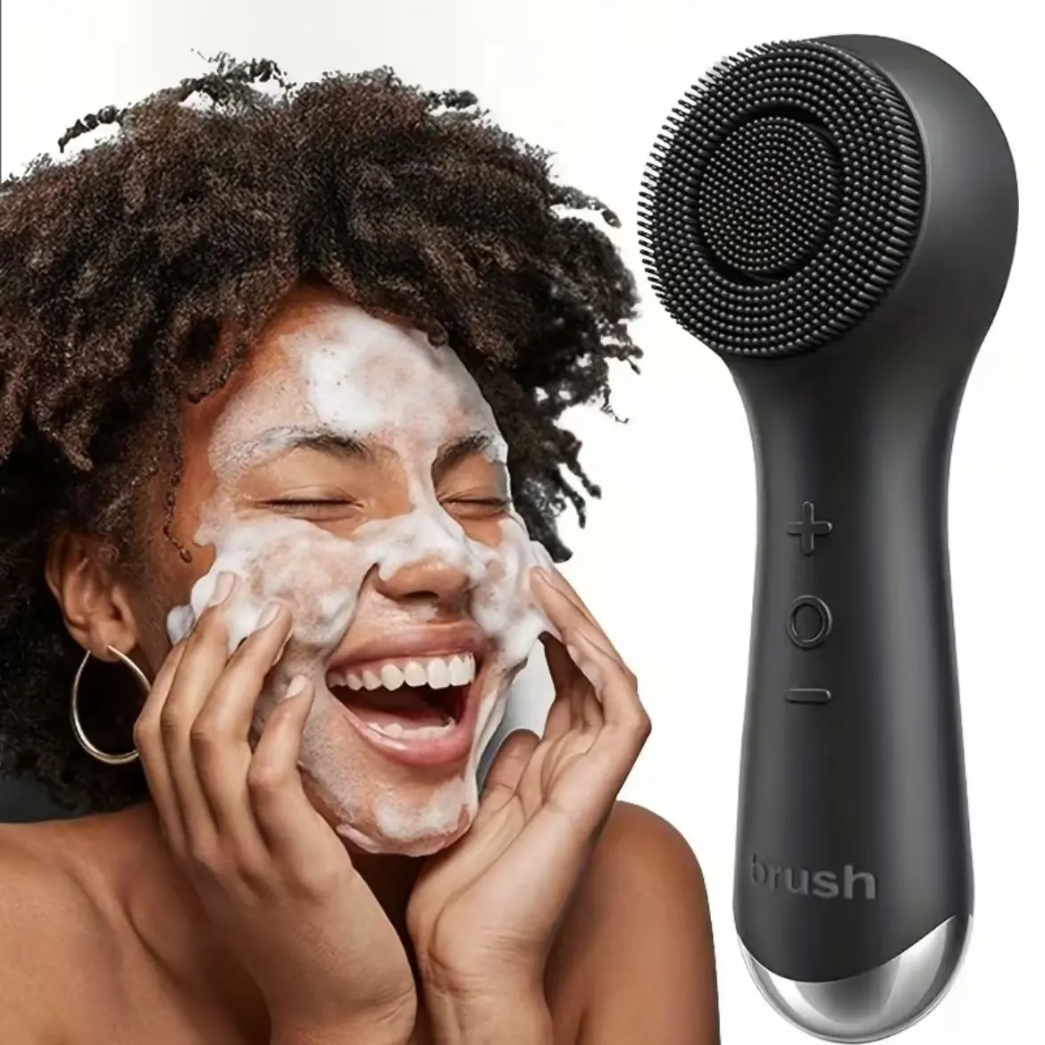 Facial Cleansing Brush,Vibrating Face Scrubber with Massage, Silicone Face Scrubber for Women & Men, Electric Facial Cleanser for Deep Cleansing, Gentle Exfoliating, At Home Facial, Facial Care Tools,back to school,back to school haul