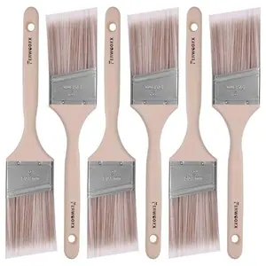Paint Brush, 2IN Stain Brushes for Painting Walls House Touch-Ups,Furnitures and Fence Staining, Wooden Handle Masonry Paintbrush(6 Packs)