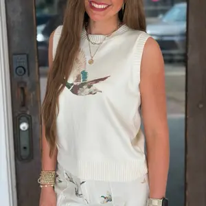 Mallard Duck Printed Sweater Vest