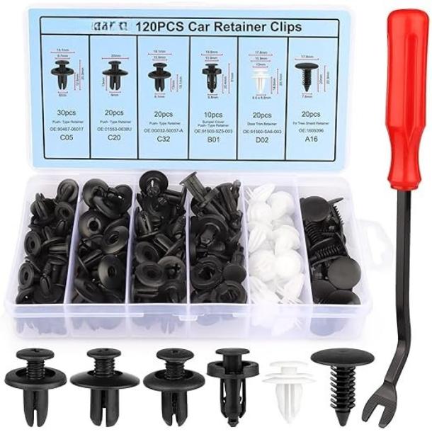 120PCS Car Clips,Plastic Rivets,6 Popular Sizes of Car Body Fixed Clip Bumpers,and Replacement Parts of Fenders are Applicable to Most Models