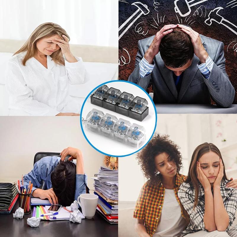 4-Hole Keyboard Fidget Toy for Adults Fidget Keyboard Clicker Toys with LED Lights Keychain Stress Relief for Anxiety Decompression (Black and White)