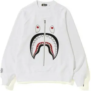 Bape Applique Shark Crewneck White