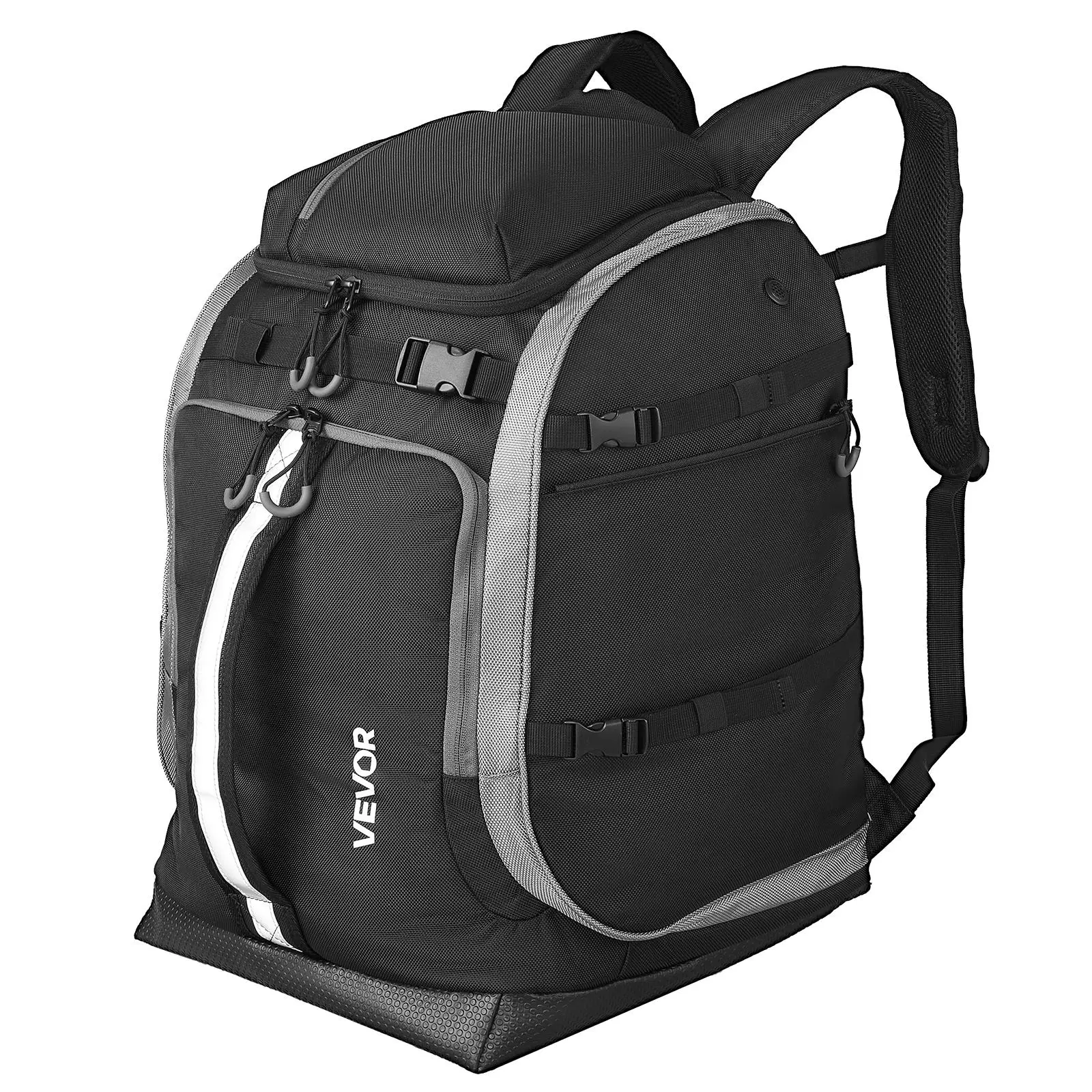 1680D Waterproof Oxford Ski Boot Bag, 65L Snowboard Backpack for Skiing, 19.7 in with Padded Back and External Straps, Large