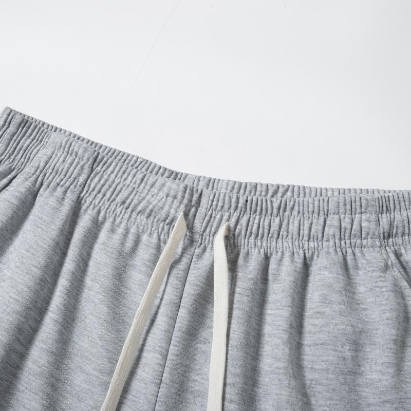 Men's Solid Gray Basic Drawstring Waist Sweatpants Micro-Elastic Comfortable Straight Casual Trousers Regular Version Spring Autumn Outdoor Sportswear Double Pockets All Seasons