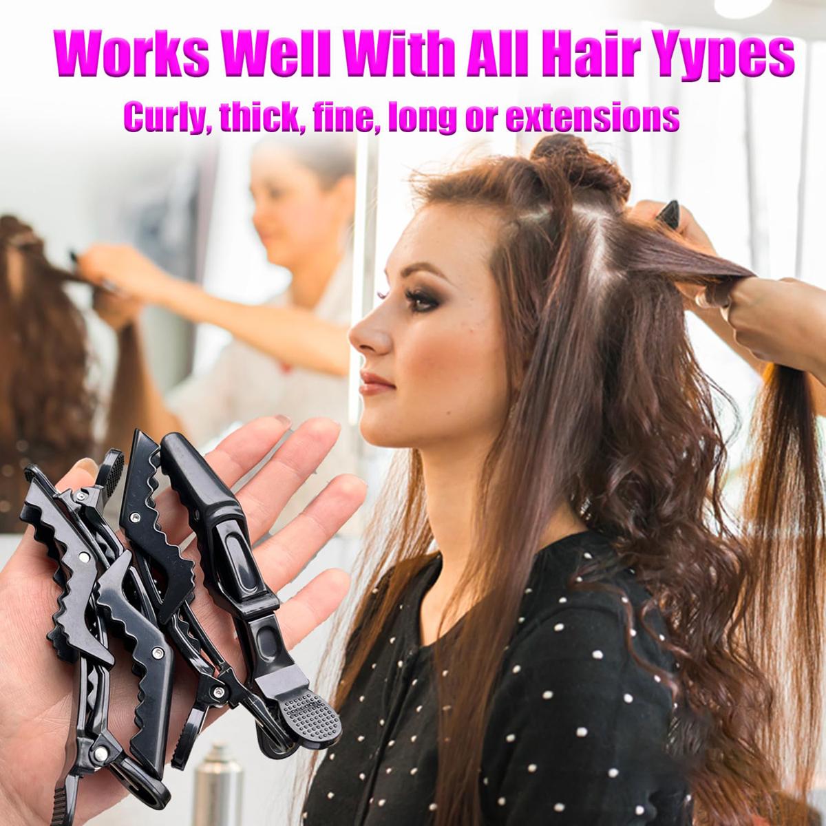 7Pcs Hair Clips for Styling Sectioning - Wide Teeth Double Hinged Design Professional Salon Quality Alligator Hair Clips