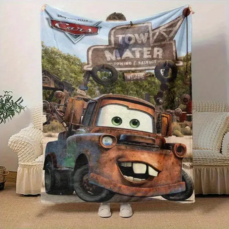 Cars Tow Mater Towing & Salvage Welcome Sign Blanket - Soft Flannel Throw for Couch, Bed, or Car Seat, Perfect Gift for Friends and Family, Travel, Camping, Office Naps, All-Season Cartoon Design, Car Accessories 60*80,30*40(baby ),40*50(kids),50*60