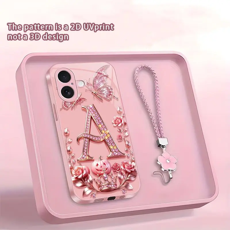 Suitable for [iPhone 17 ] new  phone case.Adorable and elegant pink-themed Halloween designs featuring the complete 26-letter alphabet; Free lanyard included！YM99