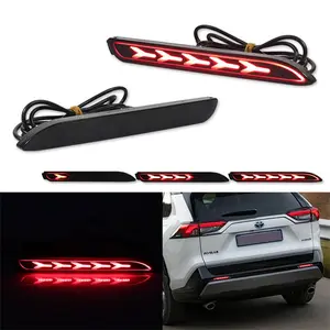 2PCS Smoked Lens Red LED Rear Bumper Reflector Tail Brake Lights For Lexus IS-F RC350 GX470 RX300 ,Toyota Etc