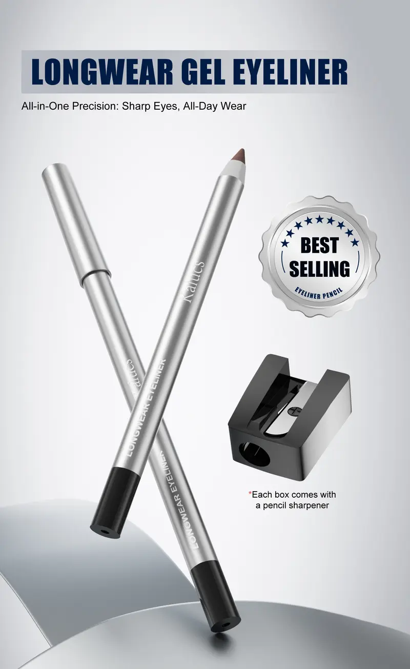 Deep Black Waterproof Eyeliner Pencil - 4g, Flawless Longwear, Smudge-Proof, Unscented, Cruelty-Free, BHT-Free, Transfer-Proof Cosmetic, Precise/Smokey Eye Looks, Waterline Use, Adults' Lipliner Alternative, 24-Month Durability
