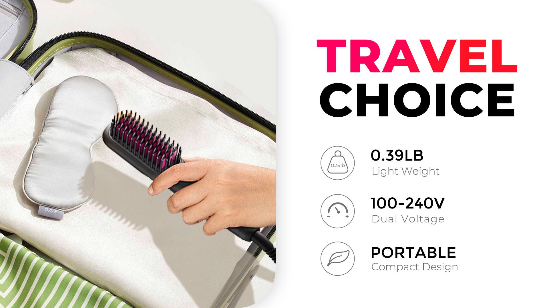 TYMO iONIC MINI-Hair Straightener Brush - Lightweight and Comfortable handle muk straightener Straightening Comb Straightening Iron