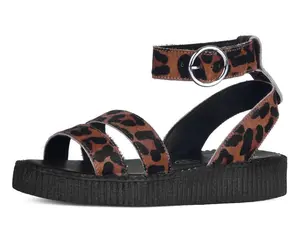 Brown Leopard Ankle Strap Sandal