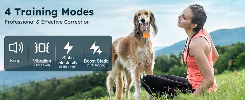 Jugbow Dog Collar - 4200FT Dog Collar with Remote, IPX8 Waterproof Electric Collar with 4 Training Modes, Security Lock, Rechargeable e-Collar-DT68