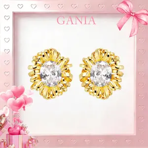 GANIA Unique Sparkle Earrings For Women,Geometric Statement Stud Earring Large Hypoallergenic Earring fo Valentine's Day gift