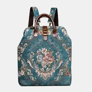 Floral Teal Carpet Laptop Backpack