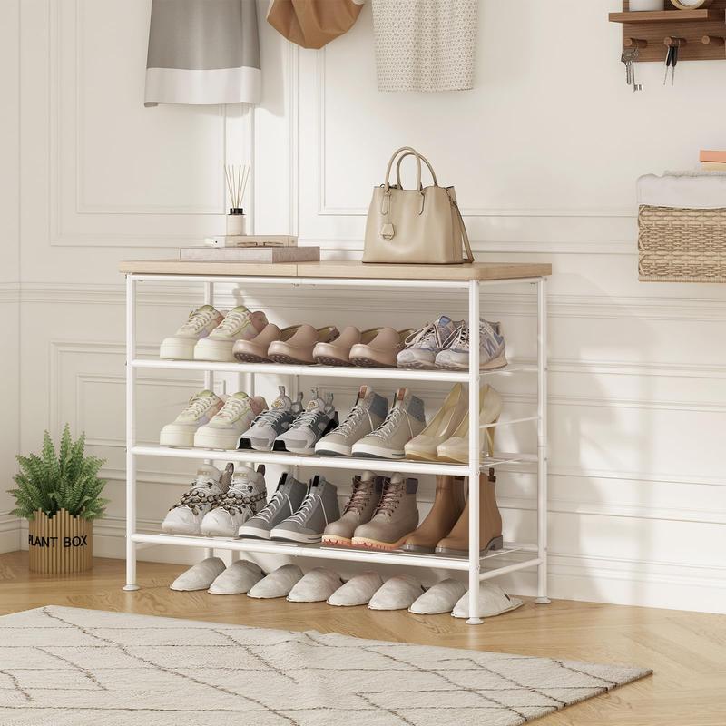 Shoe Rack Organizer 4/5/6 Tier Large Capacity Shoe Rack for Closet, Shoe Storage Shelf with MDF Top Board Organizing Wooden Decorative Industrial Deals For You Days