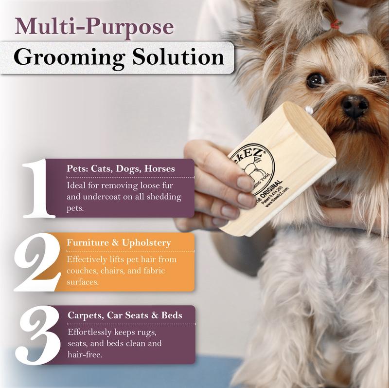 SleekEZ Dog Brush for Shedding & Grooming, Deshedding Tool for Short & Long Haired Dogs, Dog Comb, 5 Inches Long, 4oz Weight