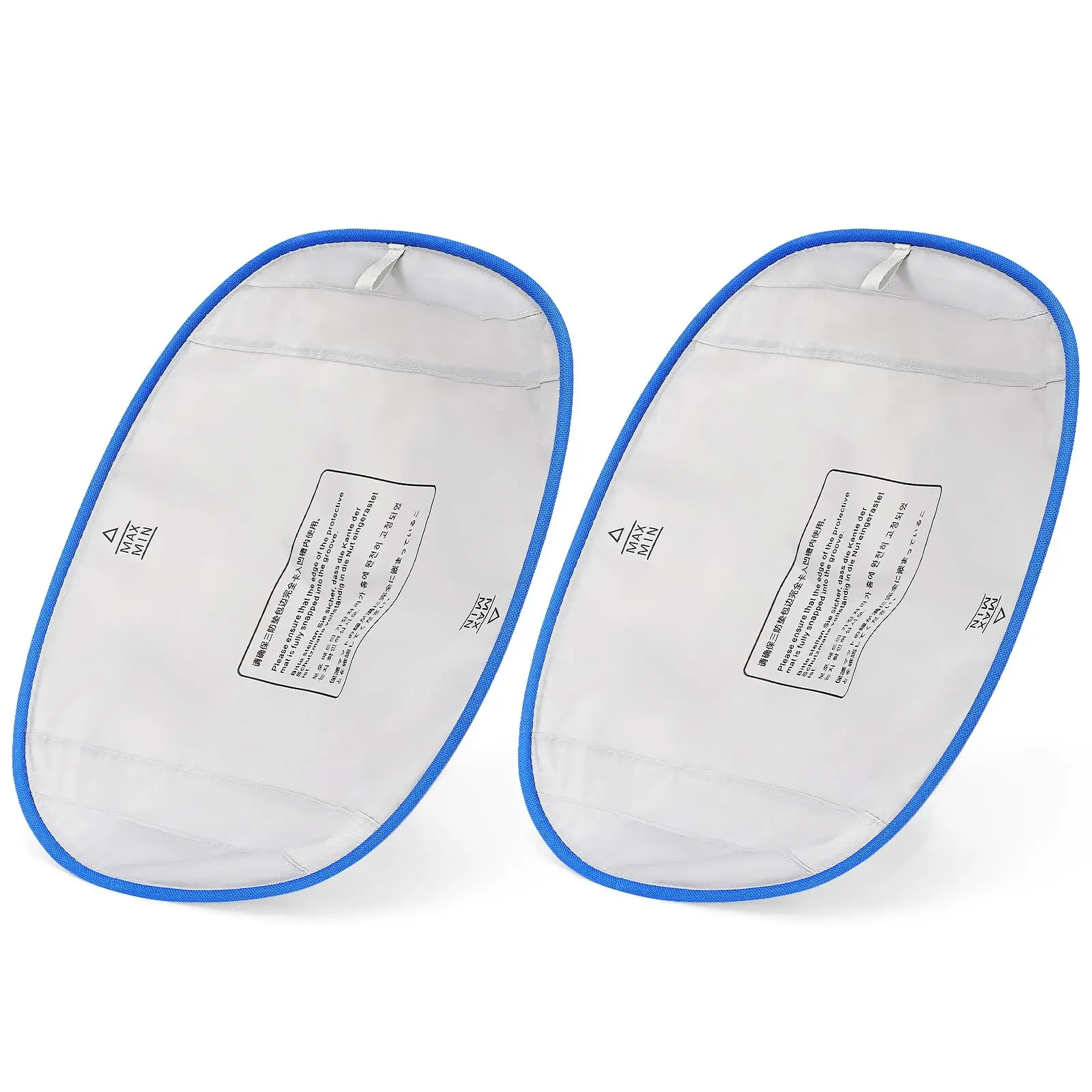 2 Pack Universal Waterproof Cat Litter Tray Replacement Liners, PP-Coated Leak-Proof Durable Pads Compatible with Self-Cleaning Cat Litter Enclosure, White-Blue Trim, 14.96 x 11.81 Inches, Quick-Rinse Floor Safe Pet Accessories