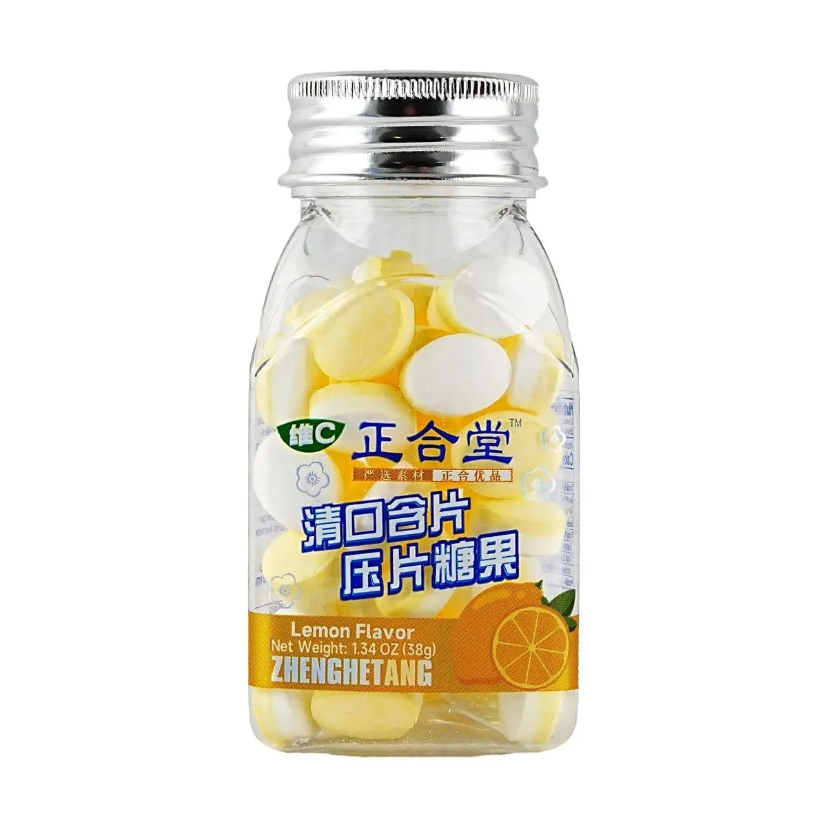 ZHT Lemon Flavor Breath Freshener Mints - Vitamin C Enriched Sugar-Free Compressed Candy for Fresh Breath & Mental Alertness 38g