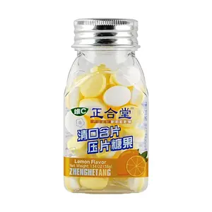 ZHT Lemon Flavor Breath Freshener Mints - Vitamin C Enriched Sugar-Free Compressed Candy for Fresh Breath & Mental Alertness 38g