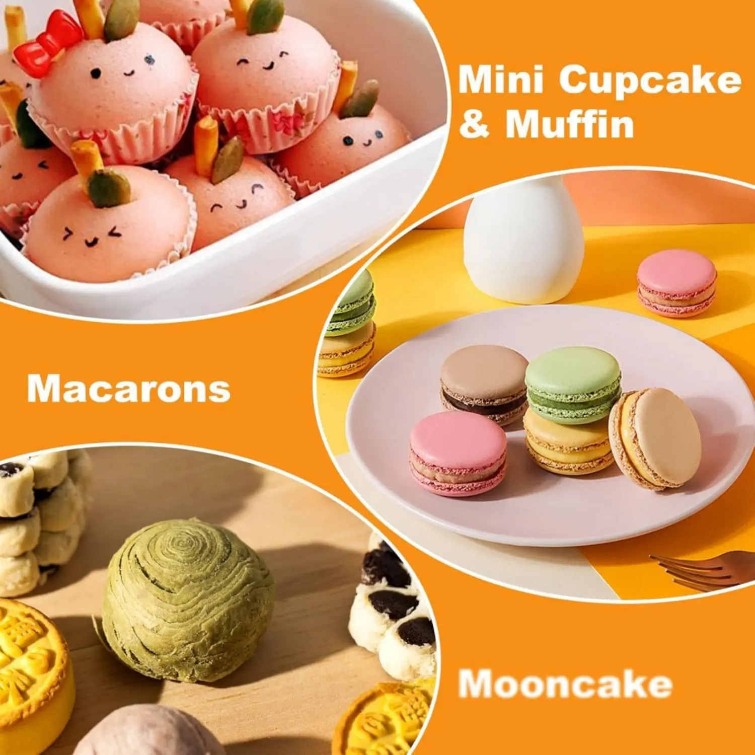 200PCS Clear Plastic Cupcake Boxes Mooncake Container, Mini Cake Containers, Individual Dessert Containers with Dome Lids, Mini Flan Container for Cheese Pastry Dessert