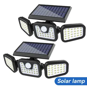 Smart Motion Sensor Solar Lights 2 Pack IP65 Waterproof Outdoor Security Lights Auto On Off LED Solar Lamp for Garden Pathway