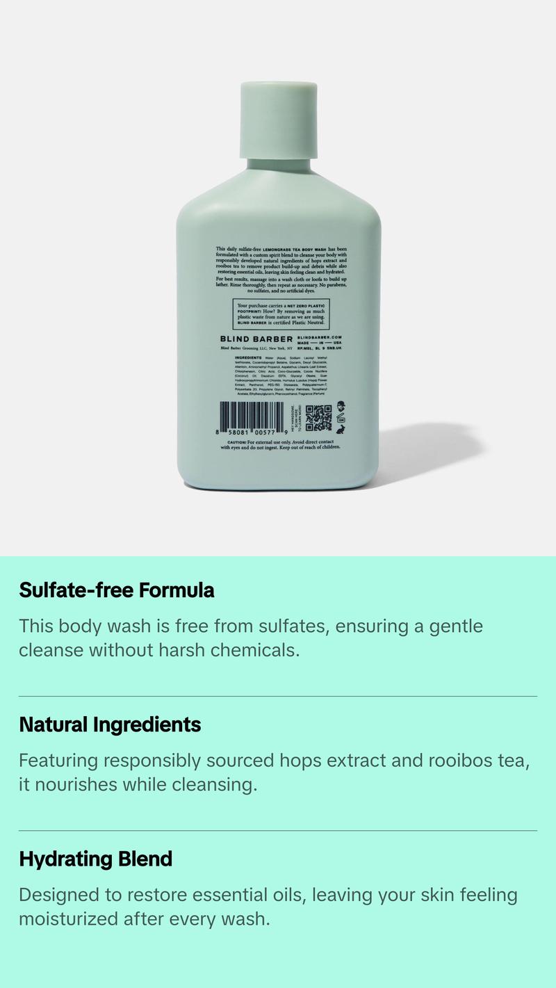 Blind Barber Lemongrass Tea Body Wash