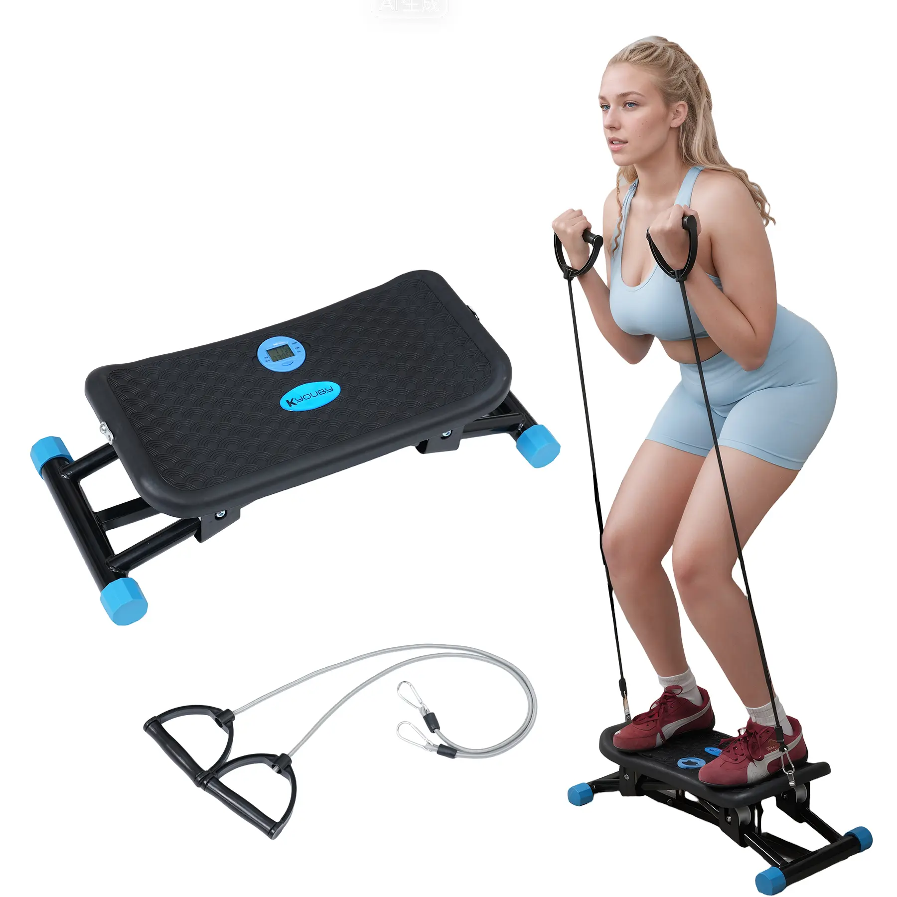 Ski Machine & Balance Trainer with Resistance Bands | Smooth Side-to-Side Glide, Quiet Home Fitness Equipment, 300LBS Capacity, No Assembly Required summervibes