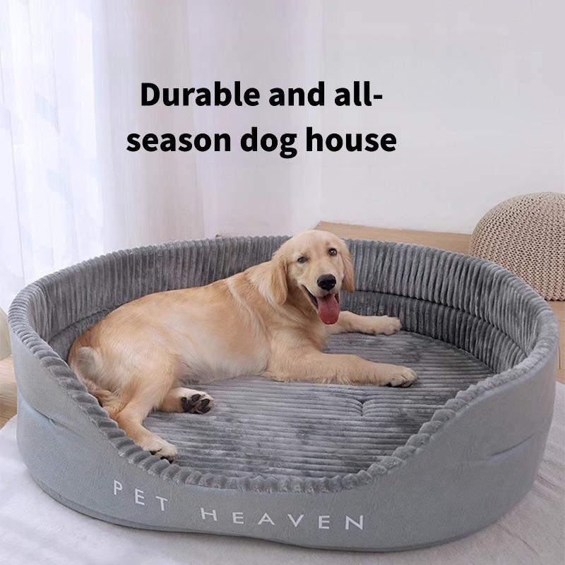 Pet Heaven Luxury Plush Thickened Pet Sofa Bed All Season Warm & Cool Dog Cat Bed for Medium Large Breeds Fully Washable Removable Mat 3D Raised Edge Pet Couch sleeping bag dog accessories Adjustable Temperature Heating Pad towers