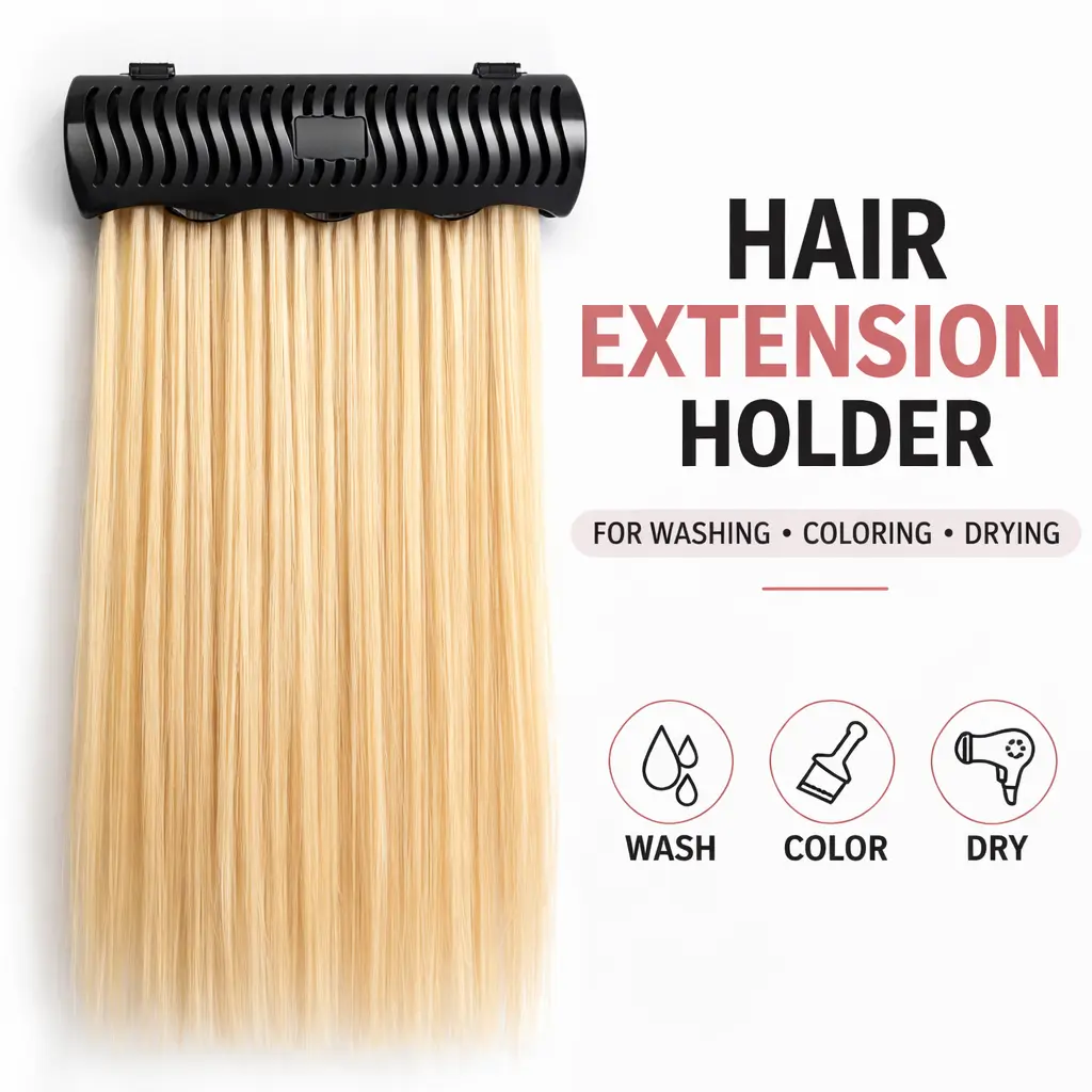 Hair Extension Holder with Suction Cup for Washing, Coloring & Styling - Hanger for Clip-In & Tape-In Wefts, Women's Beauty Tools, Hair Care