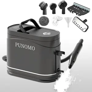 PUNOMO Pressurized Handheld Multi-Surface Natural Steam Cleaner High-Temp 212°F/100°C for Deep Sanitization Car Interiors & Household Cleaning Tool with 12 Replacement Parts