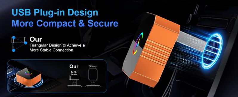 【NewYear2026】Ceesooi Mini Wireless CarPlay & Android Auto Adapter 2026 Model — Plug-and-play, fast auto-reconnect, turning wired into wireless