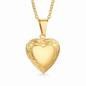 Heart Locket Necklace - Photo Locket Necklace - Waterproof - Anti- tarnish