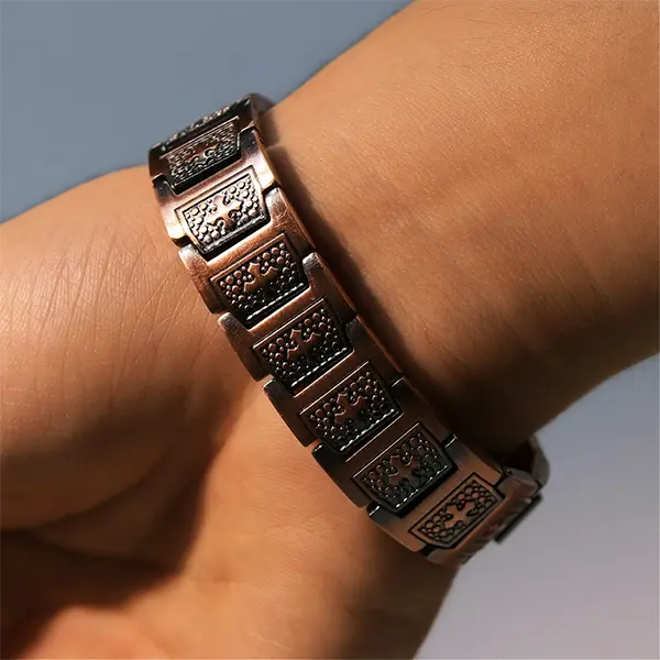 Pure Copper Magnetic Bracelet for Men – Strong Therapy Magnets Targeting Pain Relief, Arthritis, Carpal Tunnel & Joint Health, Stylish Vintage Link Design, Top-Tier Mens Copper Jewelry Gift for Loved Ones.
