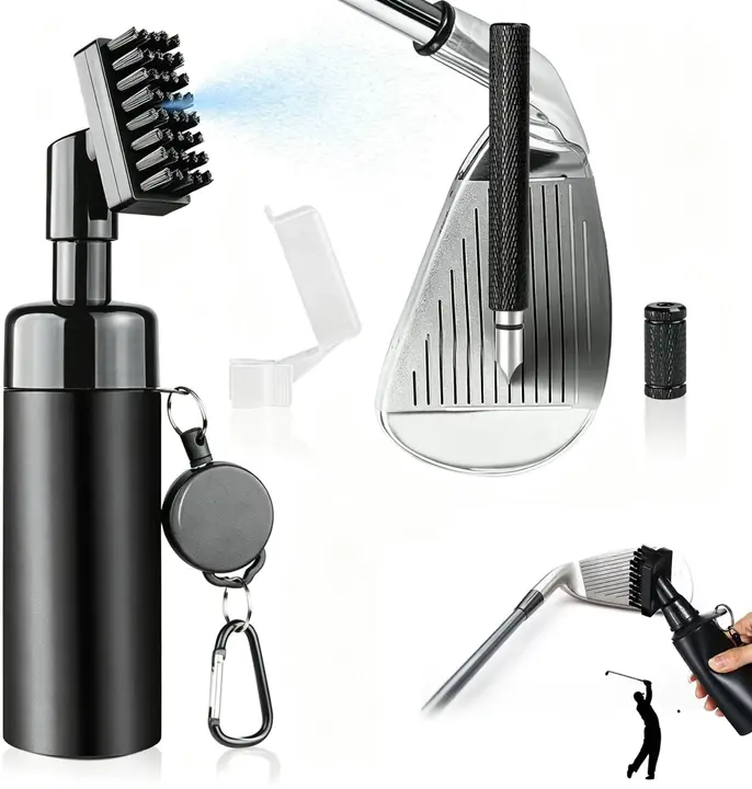 Golf Club Cleaning Kit, Golf Club Cleaning Brush with Groove Sharpener, Golf Club Head Groove Cleaning Brush, Golf Club Cleaning Tool for Easy and Effective Cleaning, Golf Accessories for Women Men, Gift For Golf Lovers