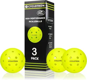 CYCLOTRON P-40 Outdoor Pickleballs [USAPA Approved] - 40-Hole Precision Design, High Visibility Neon Yellow, Ultra-Durable Seamless HDPE, Pro Competition Grade (3/6 Pack) ball pickle manufacturer