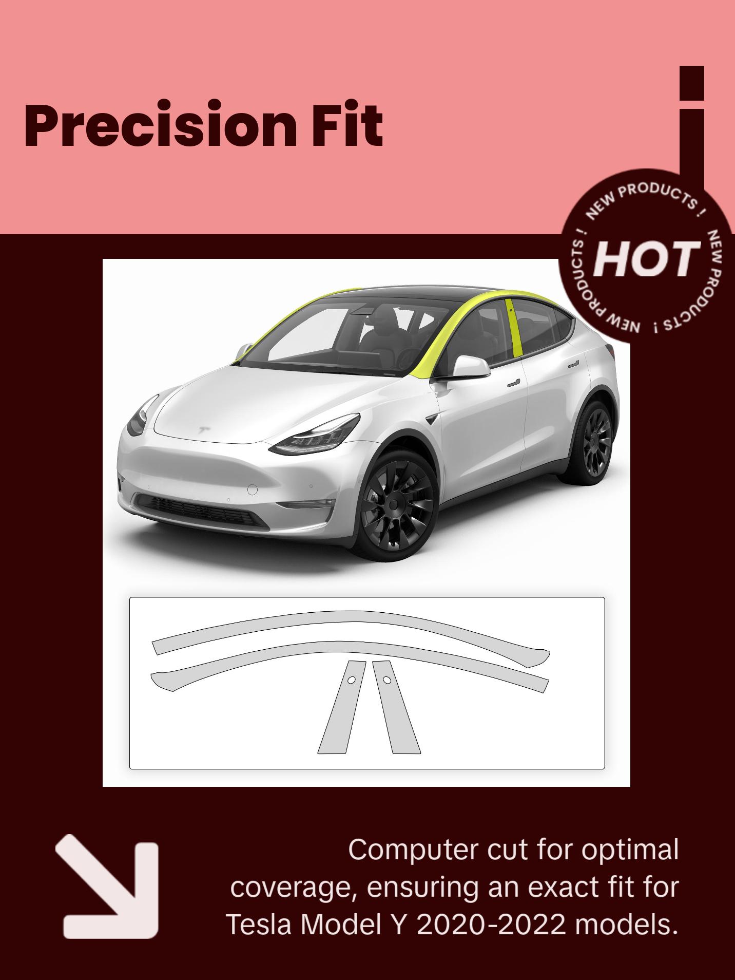 Fits Tesla Model Y 2020-2024 Precut Paint Protection Film Clear Bra PPF Decal Film Kit Cover