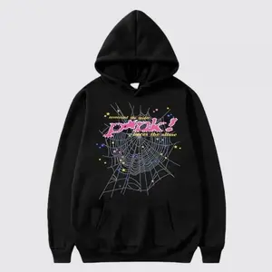 Men's Hip Hop Spider Web Pattern Graphic Alphabet Print Y2k Hoodie men woman print hoodie heavy-duty fashion sweatshirt fall outfit hoodies men Hip Hop Hoodie boyfriend christmas gifts boyfriend christmas gifts clearance deals today gifts for him  V