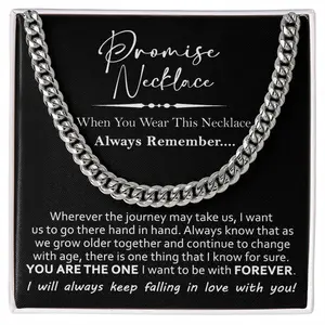 Promise Necklace For Him, Personalized Sentimental Gifts For Boyfriend, To My Man Necklaces, Birthday Valentine Anniversary Gold Men Chain