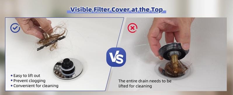 Hibbent Bathtub Drain Stopper with Visible Top Hair Catcher Innovative 3 in 1 Pop-up Bathtub Strainer Fit for Standard 1.5 to 2.4in Drain Hole with Detachable Stainless Steel Filter Basket Chrome Hibbent Bathtub Drain Stopper with Visible Top Hair Catcher Innovative 3 in 1 Pop-up Bathtub Strainer Fit for Standard 1.5 to 2.4in Drain Hole with Detachable Stainless Steel Filter Basket Chrome