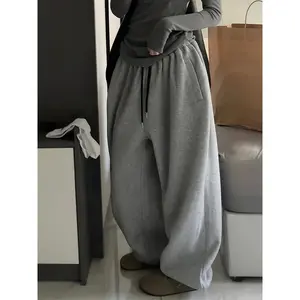 Women's Ultra-Soft Solid Color Drawstring Jogger Pants - Comfortable Baggy Sporty Style, Relaxed Fit for Everyday Casual Wear Can be used with raincoat