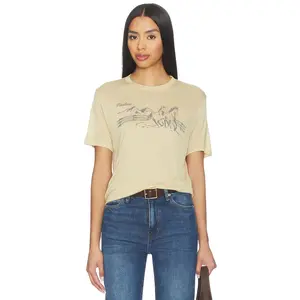 Junk Food Montana Horses The Vintage Tissue Tee in Camel