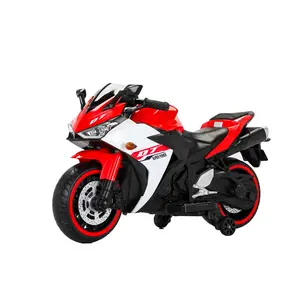 Electric Motorcycle 12V Kids Toys Motorcycle Kids Electric Car with Training Wheels Manual Throttle Lighting Wheels for Boys Girls Rechargeable