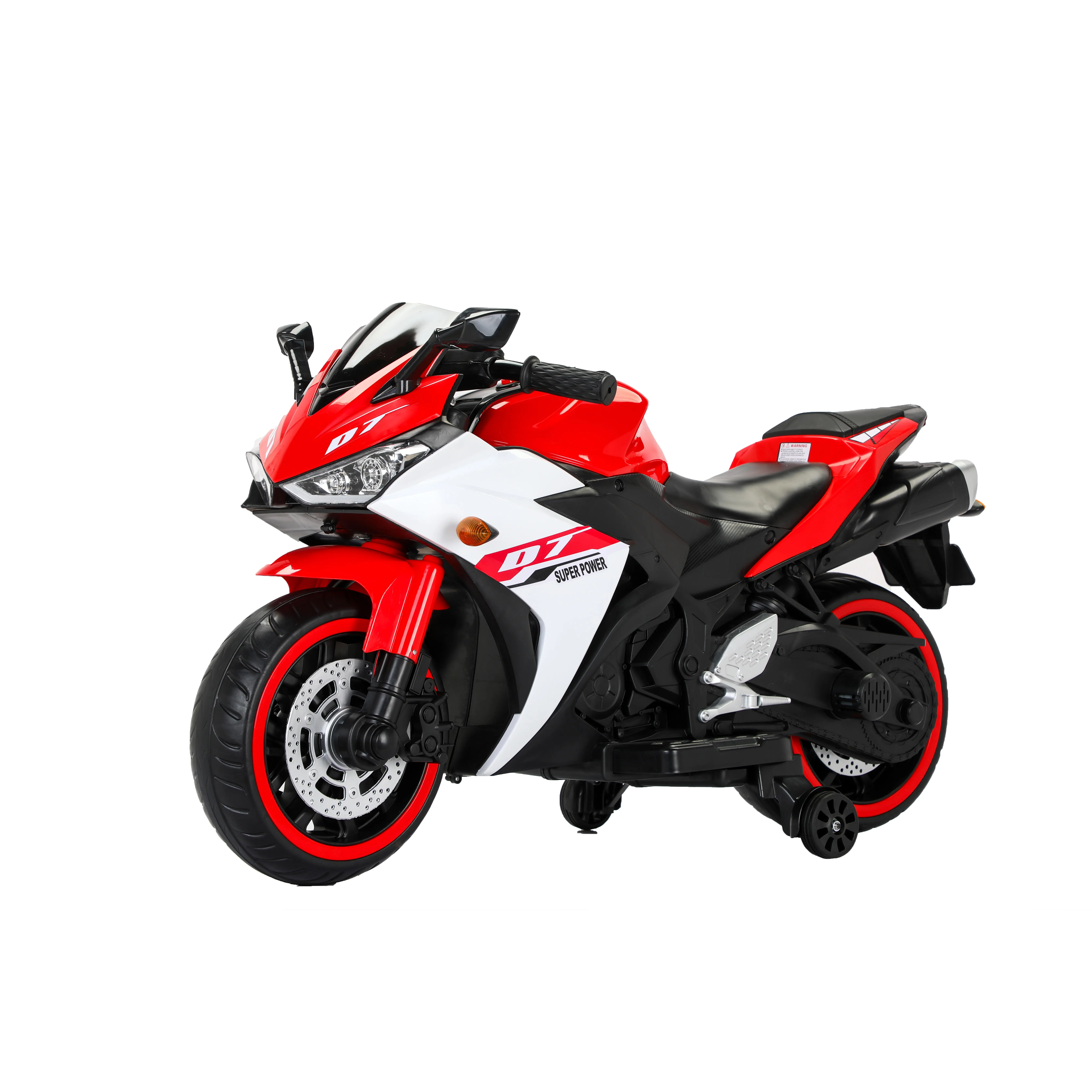 Electric Motorcycle 12V Kids Toys Motorcycle Kids Electric Car with Training Wheels Manual Throttle Lighting Wheels for Boys Girls Rechargeable