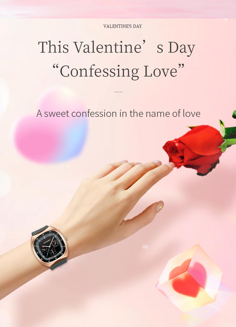 Fashion Watch TikTokShopStockUp  Valentine’s Day Gift Casual Stylish Open Dial Watch  Silicone Strap, Waterproof & Luminous, Perfect for All Occasions