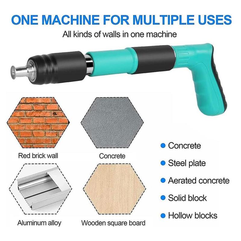 Manual Mini Steel Nail Gun with Nails,5 Gears Power Adjustment,Integrated Air Nailer for Concrete & Woodworking.